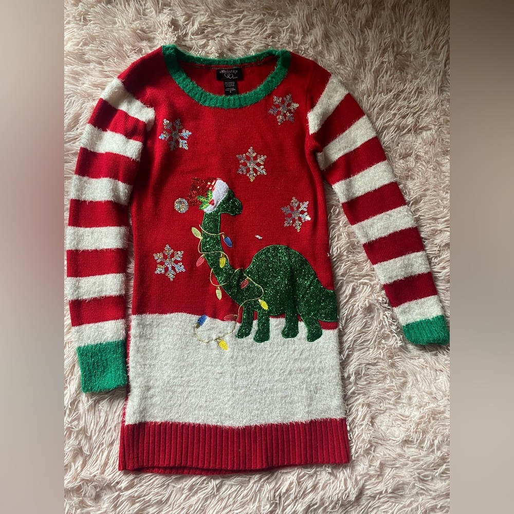 Dinosaur Christmas sweater